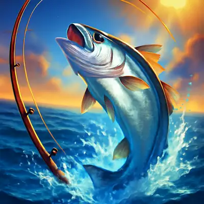 Springende zilveren vis in Fishin' the Biggest van Apparat Gaming.
