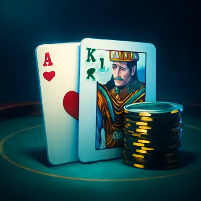 Blackjacktafel met aas en heer, Blackjack van 100HP.