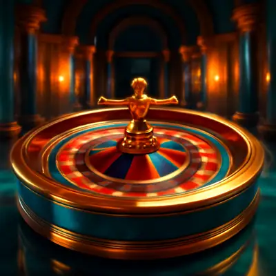 Draaiend roulettewiel in een marmeren zaal, Oracle 360 Roulette van Authentic Gaming.